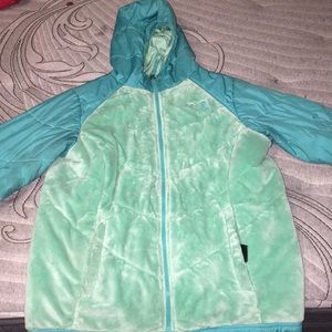 Turquoise north face jacket